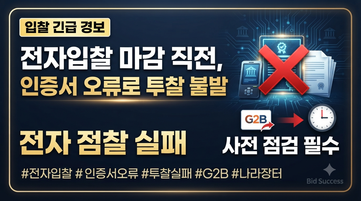 전자입찰 마감 직전 인증서 오류로 투찰하지 못한 사례
