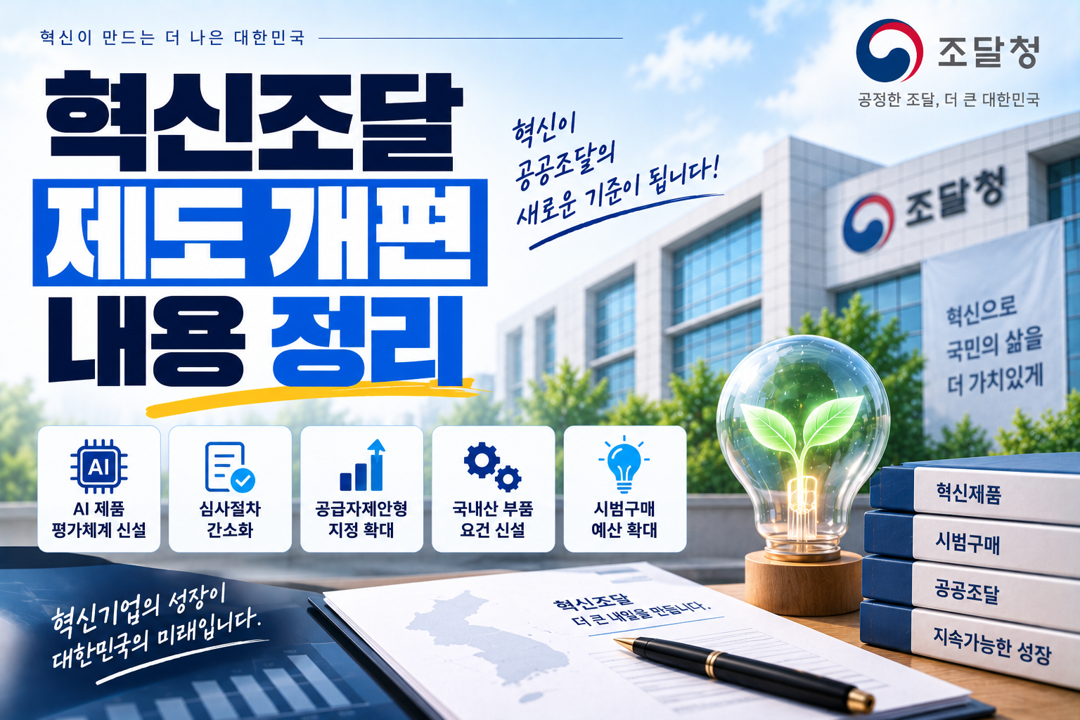 혁신조달 제도 개편 내용 정리 · 조달뉴스 안내 이미지