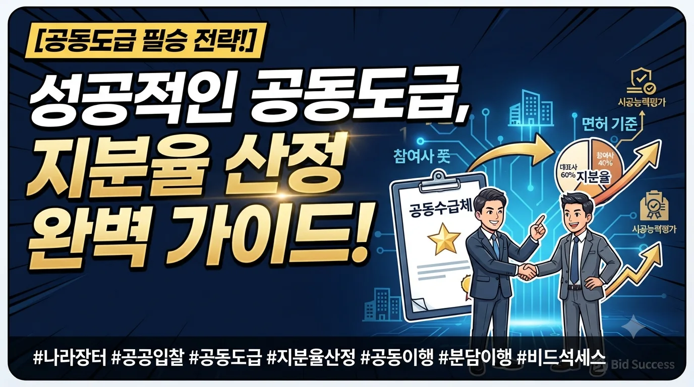 공동도급의 지분율은 참여 업체들이 임의로 정하는 비율이 아니라, 입찰공고의 … 관련 이미지